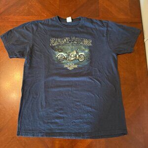 Harley-Davidson Windy City Chicago T-Shirt‎ 2009 Police Pin-Up Bike Graphic 2X